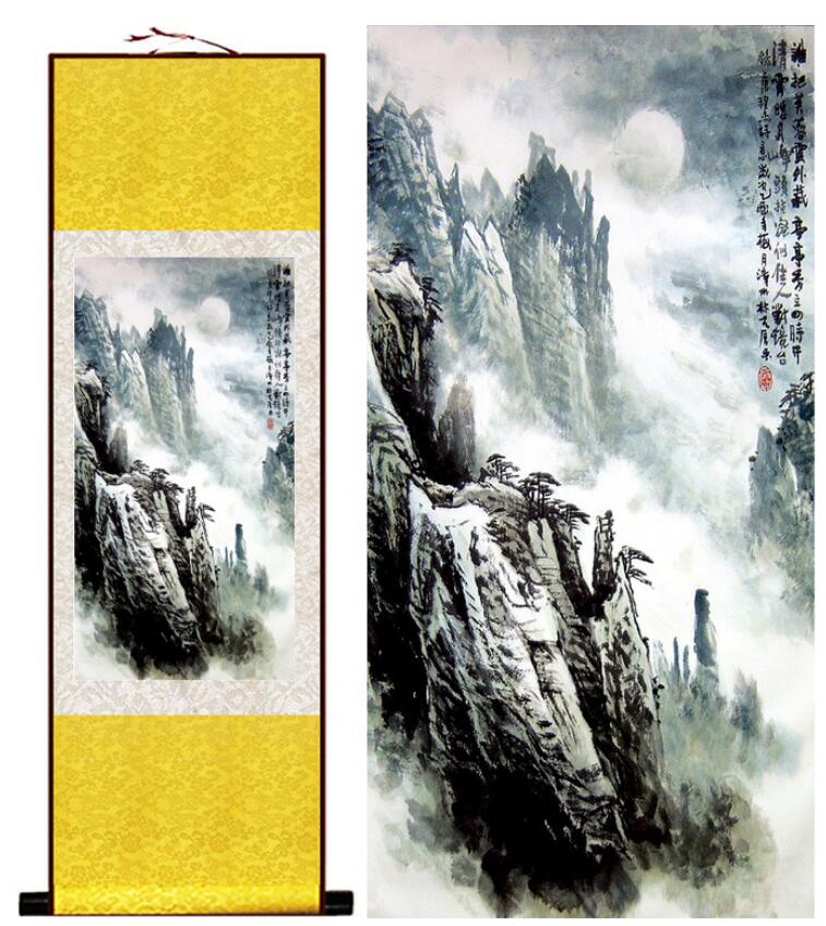 Chinese Scroll Painting landscape painting Home Office Decoration Chinese scroll painting Mountain and water painting