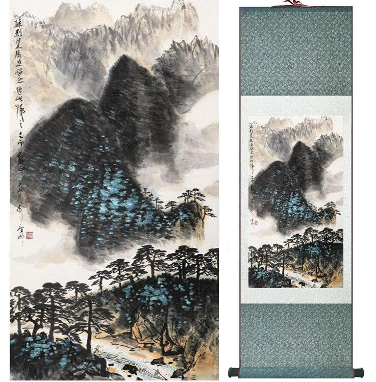 Chinese Scroll Painting landscape painting Home Office Decoration Chinese scroll painting mountain and River painting