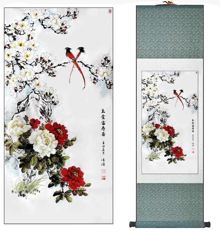 Chinese Scroll Painting spring birds and flowers traditional Chinese Art Painting Home Office Decoration Chinese painting