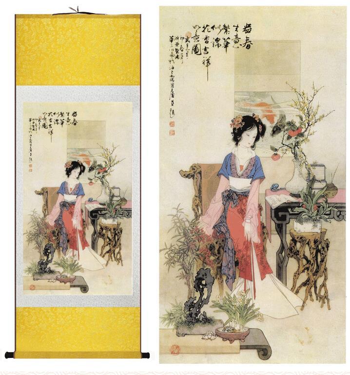 Chinese Scroll Painting traditional Chinese Art Painting Home Office Decoration Chinese painting art figure painting