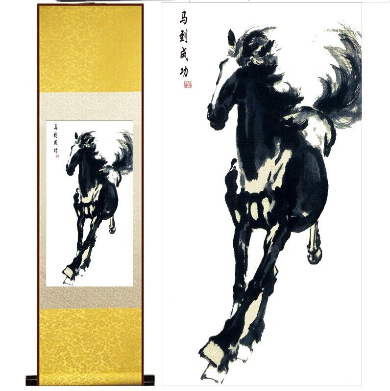Chinese Scroll Painting traditional Chinese Art Painting Home Office Decoration Chinese painting horse picture