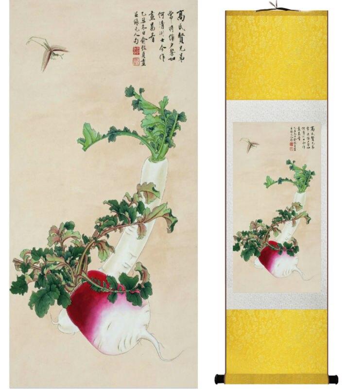 Chinese Scroll Painting vegetables painting Chinese wash painting home decoration painting Chinese traditional art panting