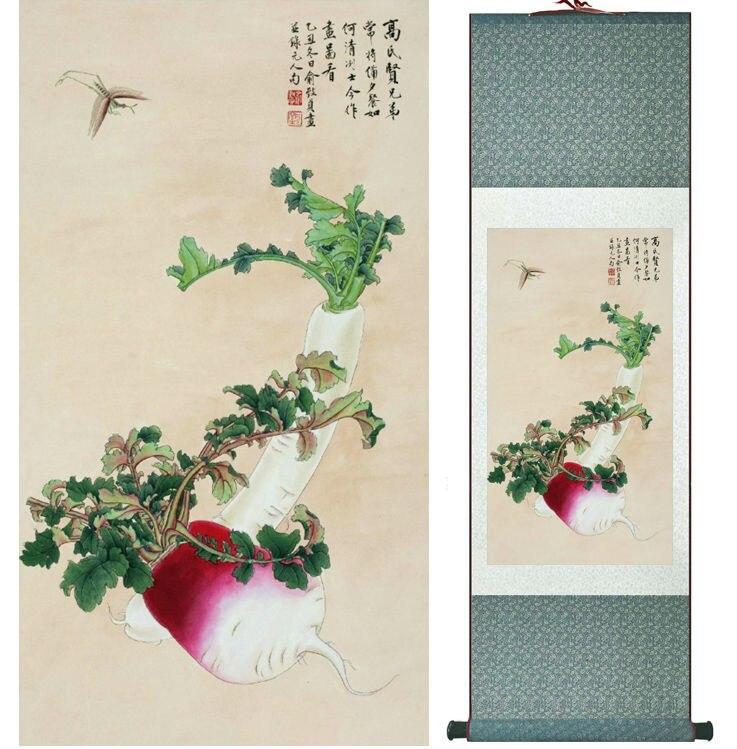 Chinese Scroll Painting vegetables painting Chinese wash painting home decoration painting Chinese traditional art panting