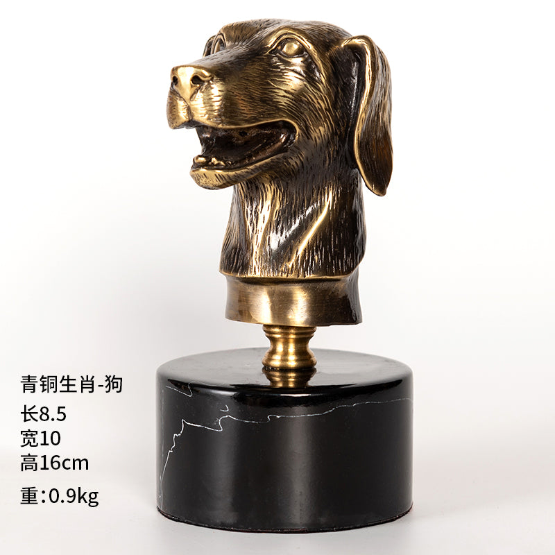 Dog Gou 12 Chinese Zodiac Animals Metal Copper Decoration