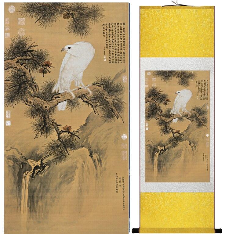 Eagle painting Home Office Decoration Chinese scroll painting eagle on Pine tree painting eagle picture