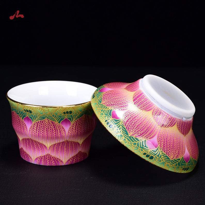 Enamel Tea Set Chinese Jingdezhen Ceramic Tea Cup Set Kungfu Teapot Set