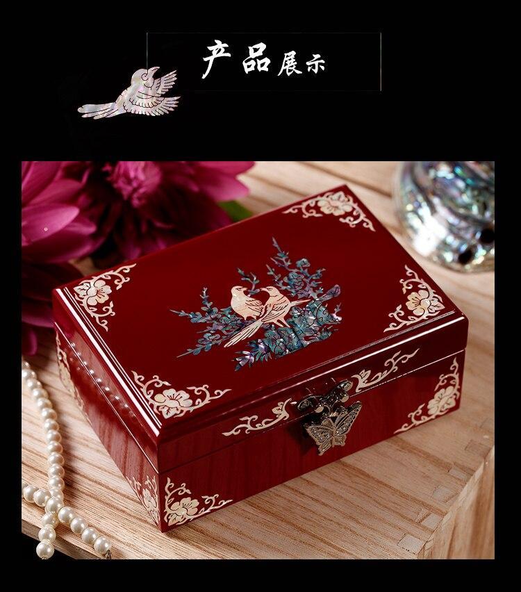 Handmade Abalone Shell Mosaic Jewelry Box Lacquer Ware Storage Lacquer Arts 16x11x7cm Wedding Gift