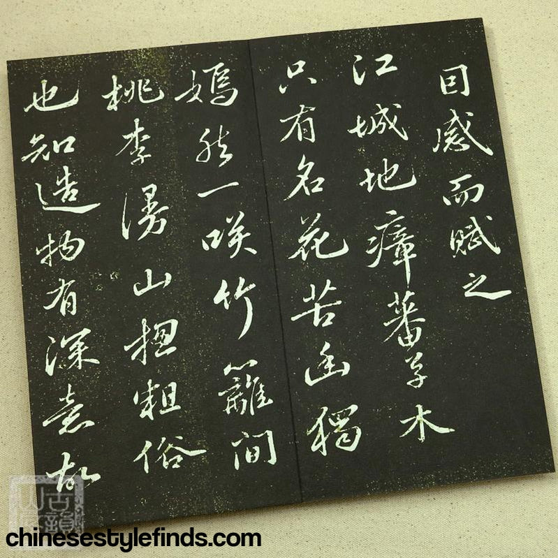 Handmade Antique Chinese Calligraphy Arts Copybook 苏轼行书海棠诗 苏东坡定慧院墨宝 书法宣纸书法经折字帖