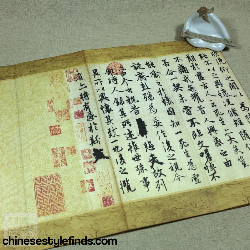 Handmade Antique Chinese Calligraphy Arts Copybook 王羲之兰亭序字帖神龙本冯承素摹本行书 书法手工宣纸古帖