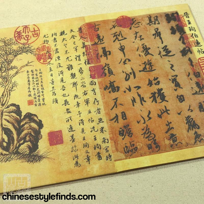 Handmade Antique Chinese Calligraphy Arts Copybook 王珣伯远帖书法