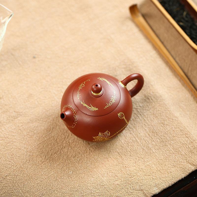 Handmade Yixing Teapot 120cc Purple Clay Zisha Pot Xishi Beauty Tea Pot 7 Holes