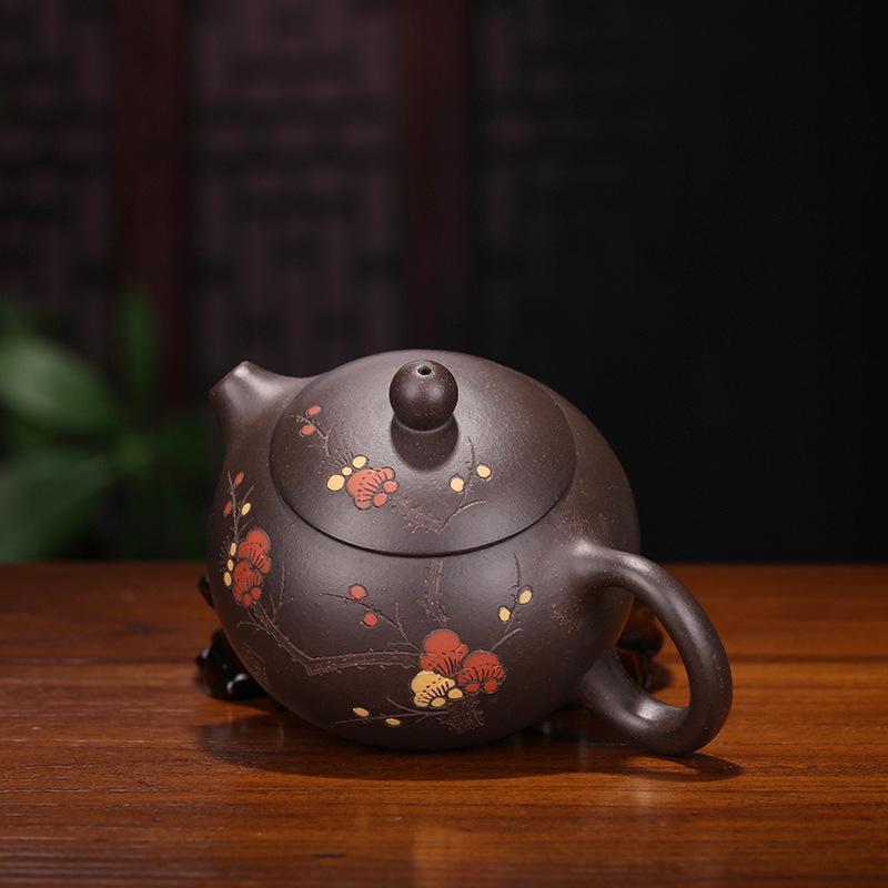Handmade Yixing Teapot 150cc Purple Clay Zisha Pot Beauty Xishi Pot Plum Blossom