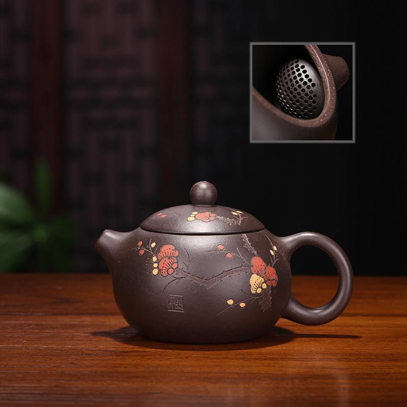 Handmade Yixing Teapot 150cc Purple Clay Zisha Pot Beauty Xishi Pot Plum Blossom