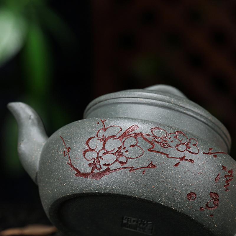 Handmade Yixing Teapot 150cc Purple Clay Zisha Pot Green Tea Pot Plum Blossom