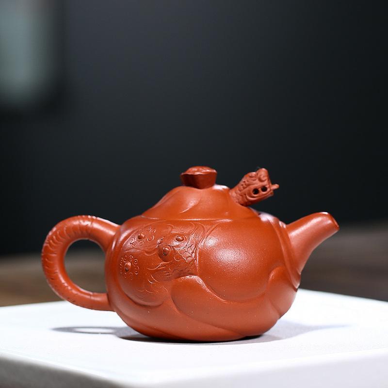 Handmade Yixing Teapot 160cc Purple Clay Zisha Pot Dragon Fish Tea Pot