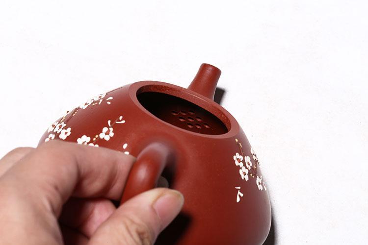 Handmade Yixing Teapot 160cc Purple Clay Zisha Pot Plum Blossom Red Clay Pot