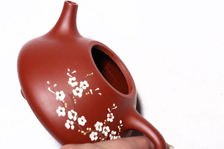 Handmade Yixing Teapot 160cc Purple Clay Zisha Pot Plum Blossom Red Clay Pot