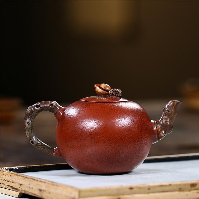 Handmade Yixing Teapot 170cc Purple Clay Zisha Pot Peach Tea Pot Duan Clay