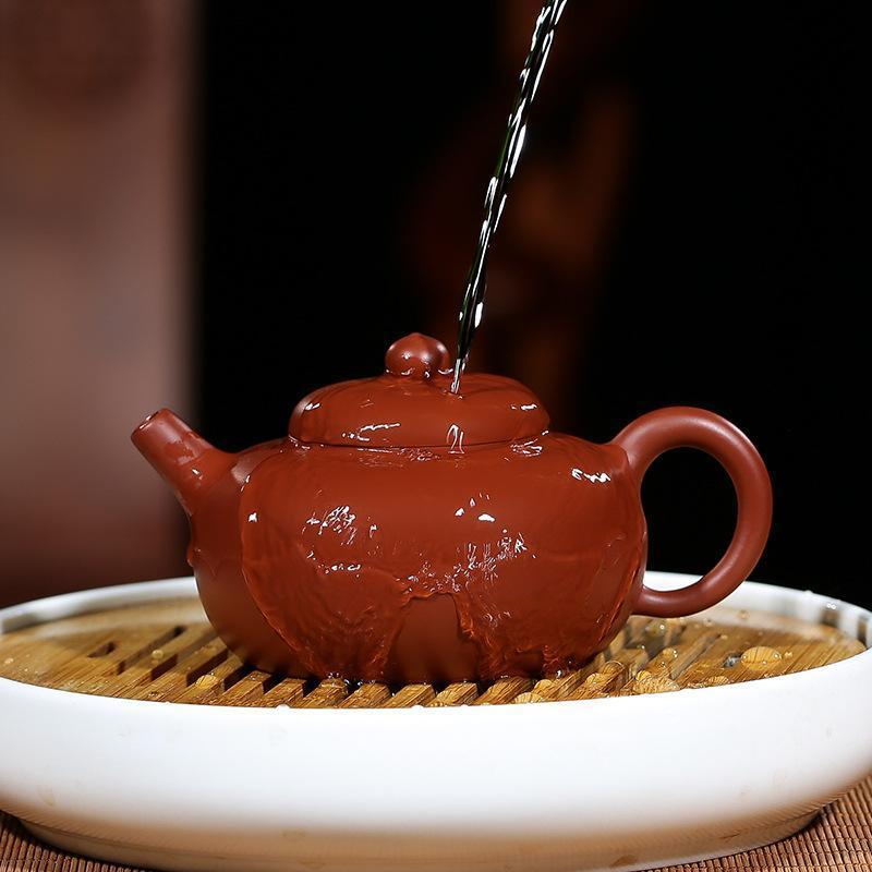 Handmade Yixing Teapot 210cc Purple Clay Zisha Pot Lotus Antique Tea Pot