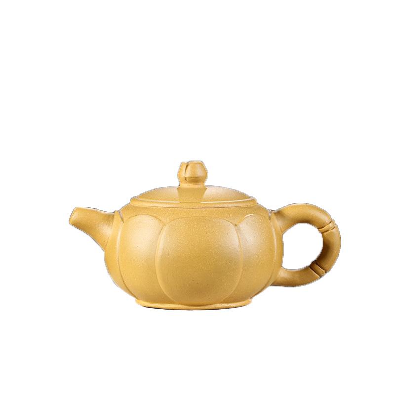 Handmade Yixing Teapot 220cc Purple Clay Zisha Pot 7 Holes Duan Clay Lotus