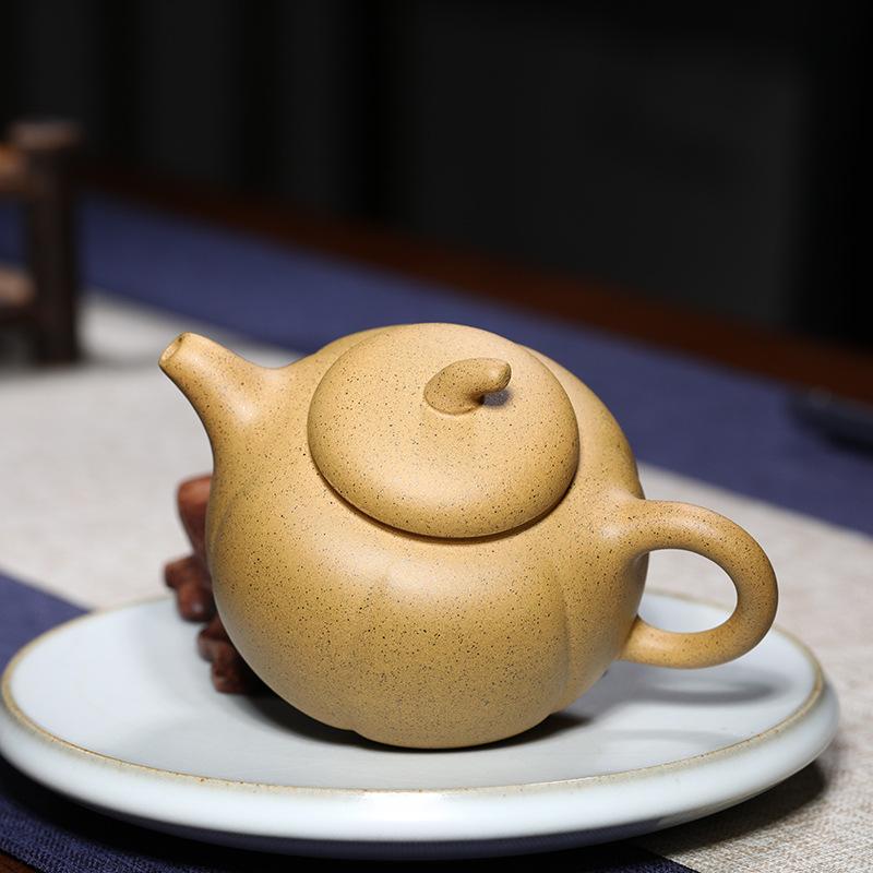 Handmade Yixing Teapot 225cc Purple Clay Zisha Pot Yellow Clay Teapot