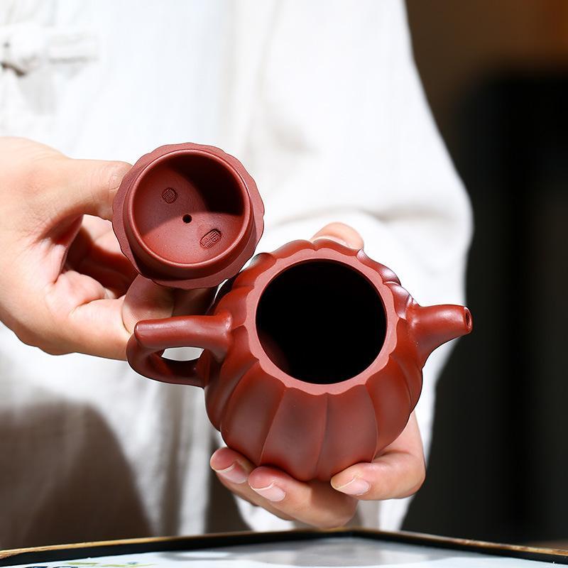 Handmade Yixing Teapot 240cc Purple Clay Zisha Pot Qianquan Red Clay Dahongpao Tea Pot