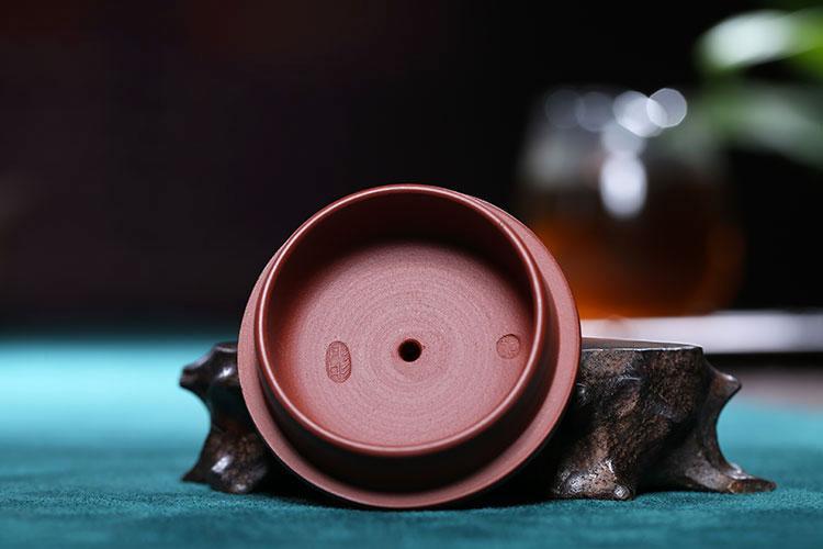 Handmade Yixing Teapot 240cc Purple Clay Zisha Pot Zhou Pan Pot Red Clay