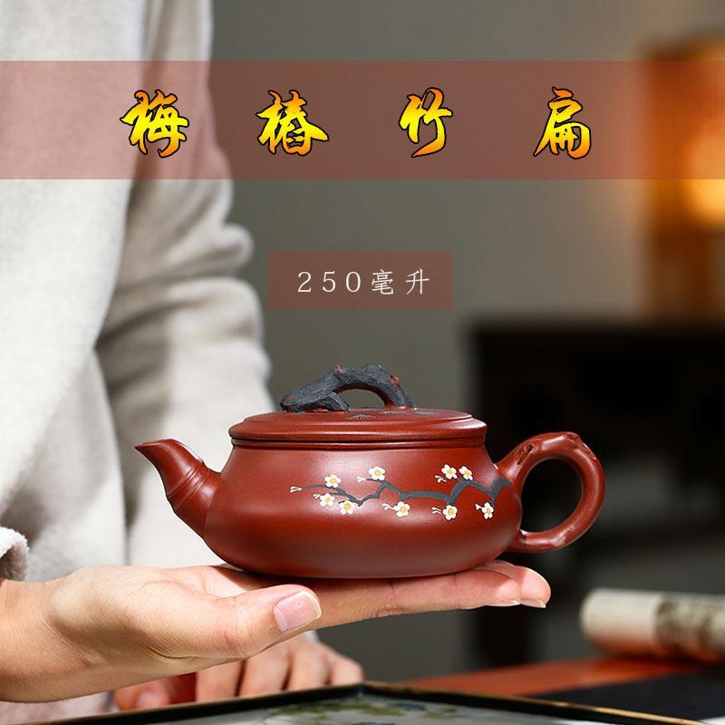 Handmade Yixing Teapot 250cc Purple Clay Zisha Pot Bamboo Plum Blossom Tea Pot