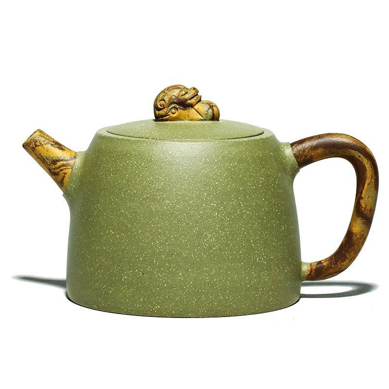 Handmade Yixing Teapot 290cc Purple Clay Zisha Pot Green Clay Good Luck Tea Pot