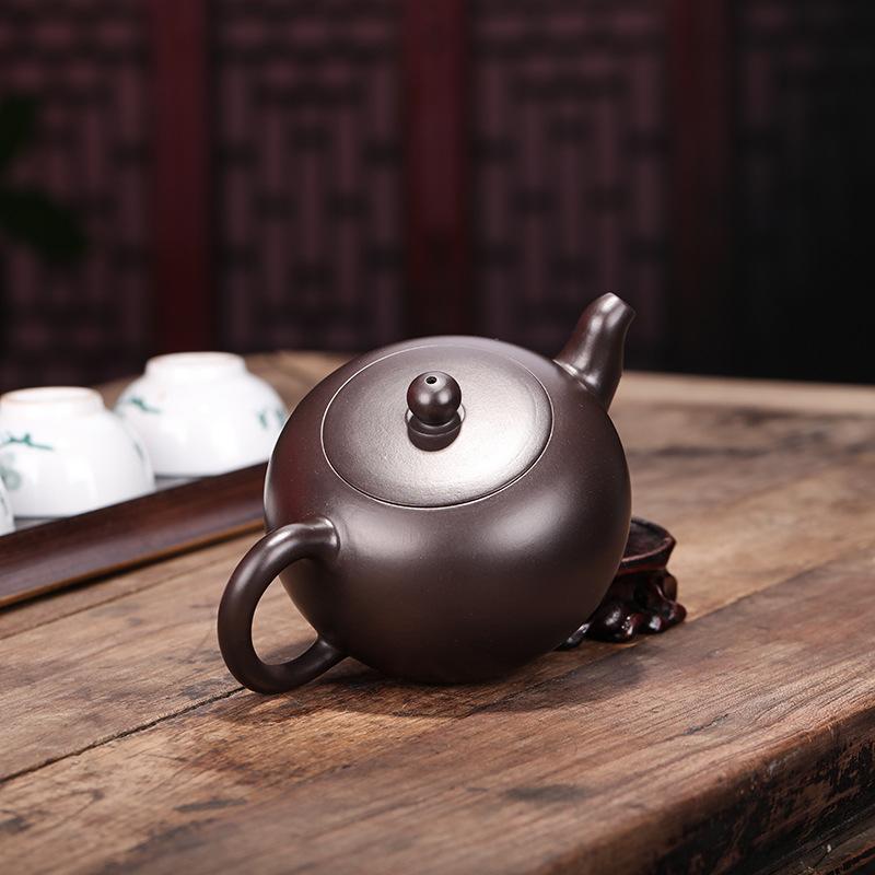 Handmade Yixing Teapot 300cc Purple Clay Zisha Pot 9 Holes Black Clay Tea Pot