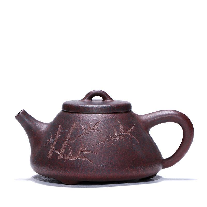 Handmade Yixing Teapot 300cc Purple Clay Zisha Pot Bamboo Shipiao Tea Pot
