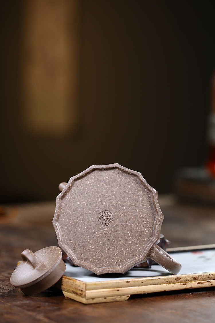 Handmade Yixing Teapot 300cc Purple Clay Zisha Pot Half Moon Pot Duan Clay