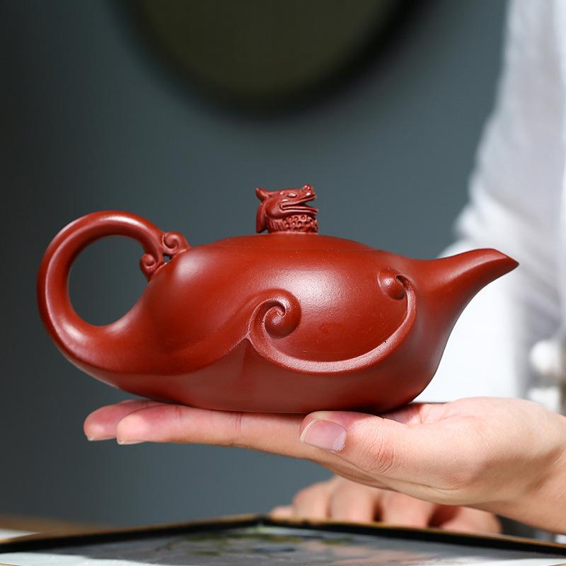 Handmade Yixing Teapot 350cc Purple Clay Zisha Pot Dragon Pot Red Clay Dahongpao