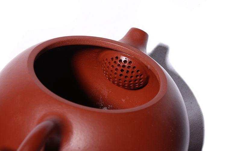 Handmade Yixing Teapot 350cc Purple Clay Zisha Pot Writing Xishi Red Clay Tea Pot