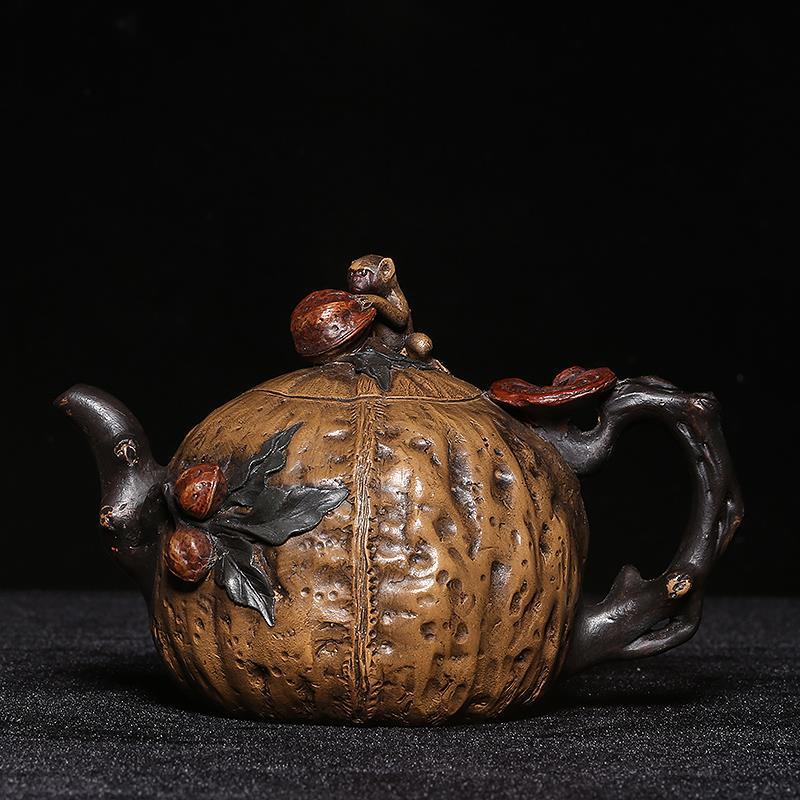 Handmade Yixing Teapot 400cc Purple Clay Monkey Zisha Pot