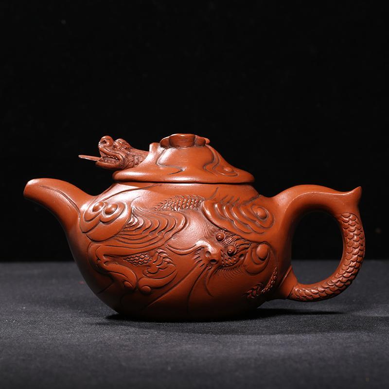 Handmade Yixing Teapot 500cc Purple Clay China Dragon Zisha Pot