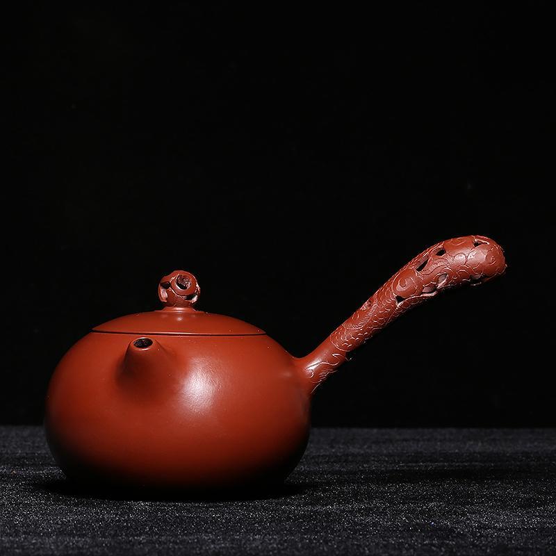 Handmade Yixing Teapot 580cc Purple Clay Zisha Pot With Handle Dahongpao Pot