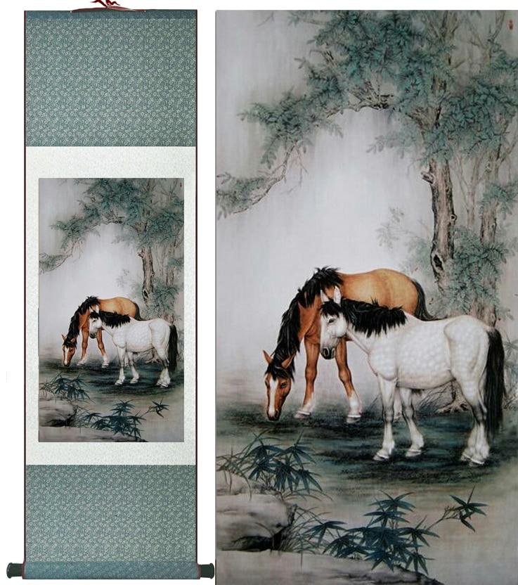 Horse art painting traditional Chinese Art Painting Home Office Decoration Chinese painting horse picture