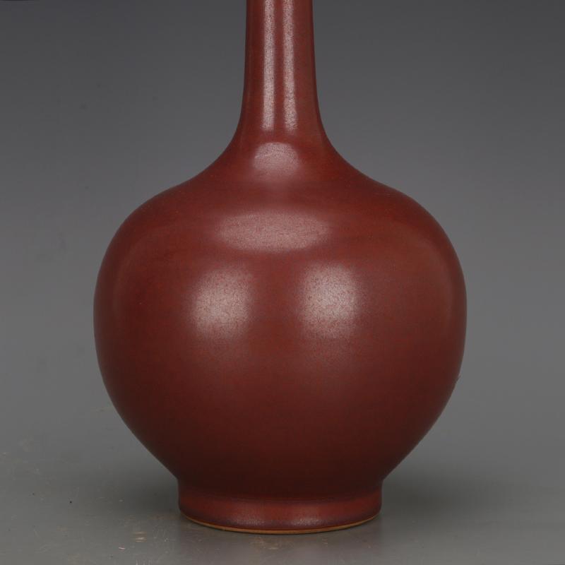 Jingdezhen Vintage Porcelain Vase Red Suantou Flower Vases 35.5cm High For Antique Home Decoration Art Collection