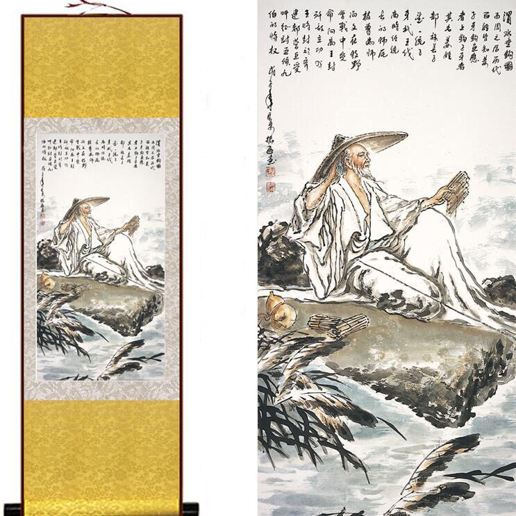 Traditional Chinese art painting Silk scroll painting Chinese wash painting Chinese wash painting painting