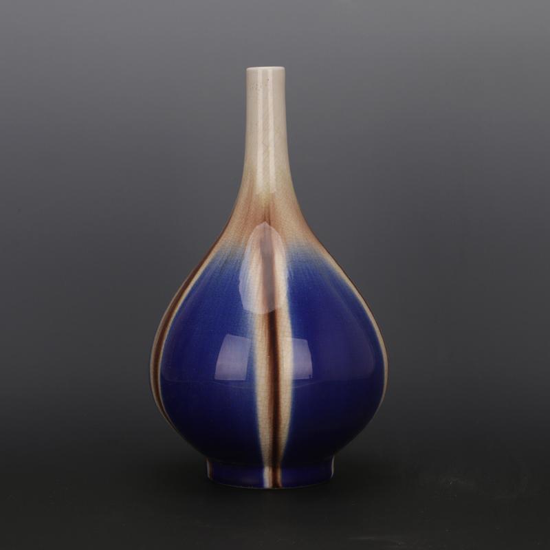 Jingdezhen Vintage Porcelain Vase Blue Dan Flower Vases 34cm High For Antique Home Decoration Art Collection